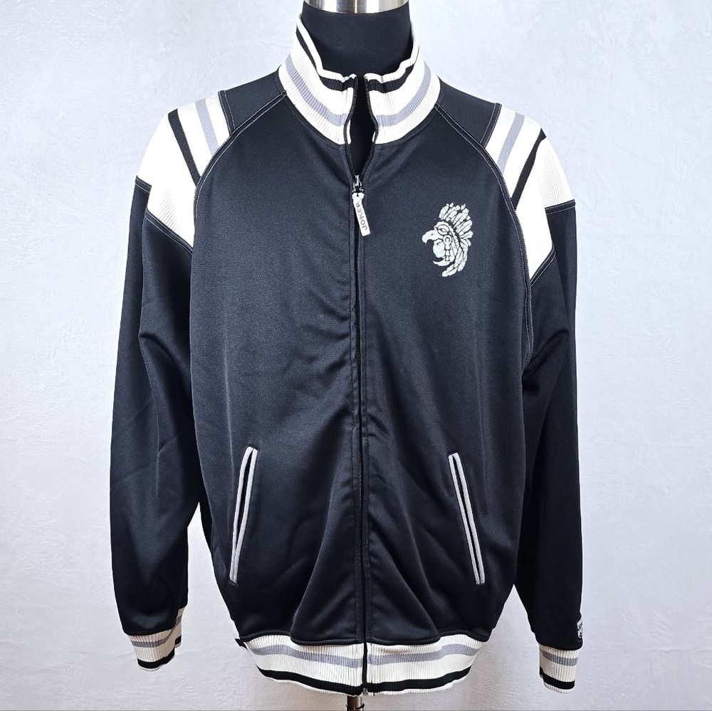 Vtg Joker Brand Classick Track Jacket XXL Black Streetwear Y2K Embroidered - Picture 2 of 13